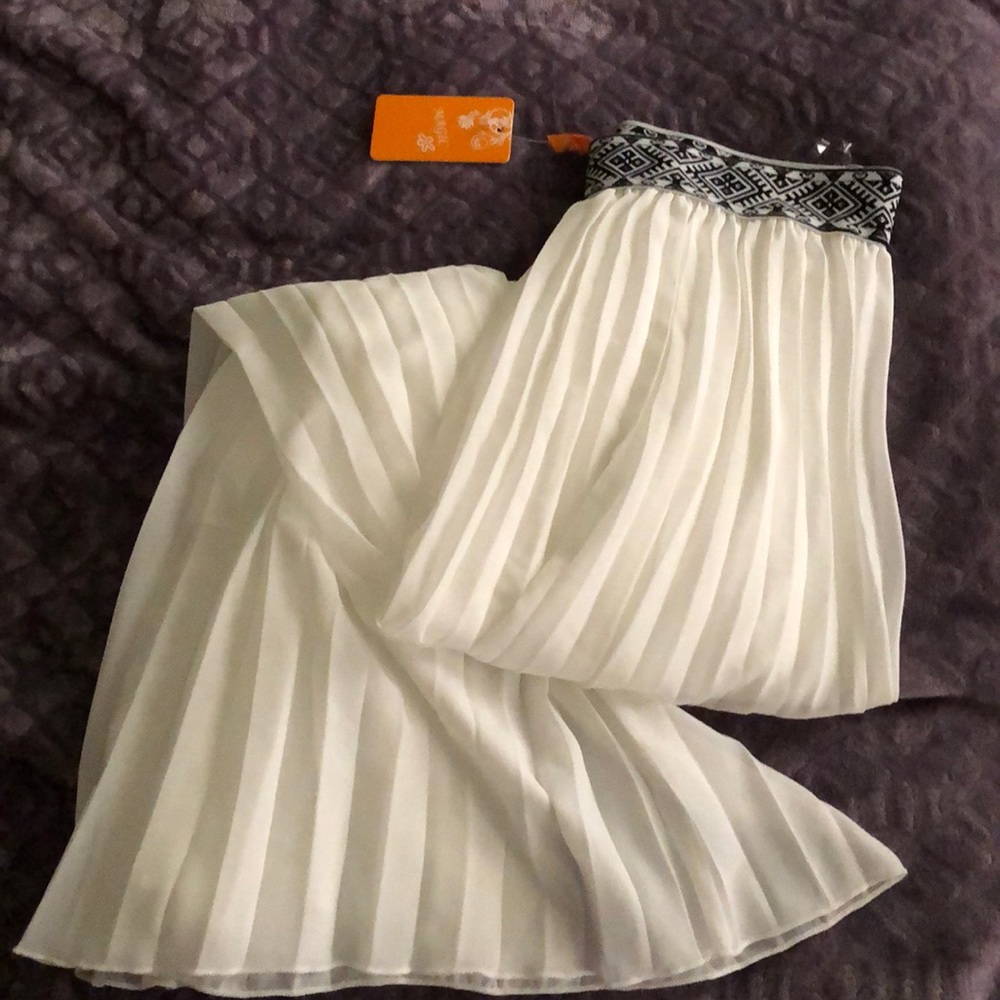 Ivory Chiffon Summer Maxi Skirt